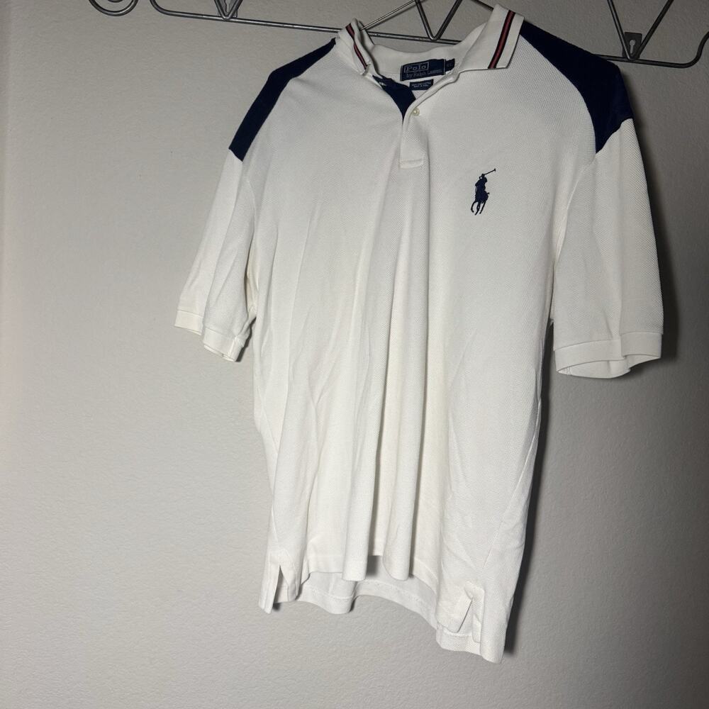 Polo Ralph Lauren Men's Polo Shirt Big Pony Logo Size XL White Blue Black Casual